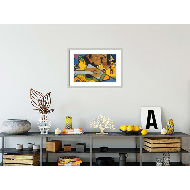 Nature morte avec une guitare par Juan Gris - impression giclée sur cadre, H 21,38 po x l 29,5 po