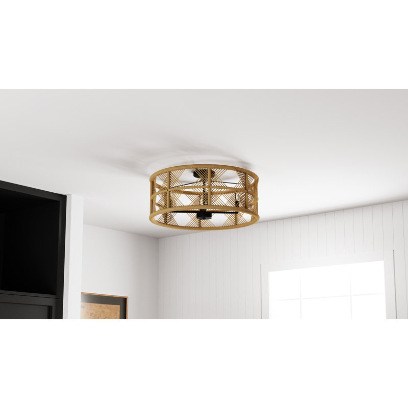 Axford 5-Light Semi-Flush Mount, Brown, Matte Black