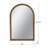 24X36" Arched Pine Wood Accent Mirror With Textured Brown Frame