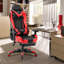 JL Comfurni Adjustable Reclining Ergonomic Faux Leather Swiveling PC & Racing Game Chair with Footrest-59230201