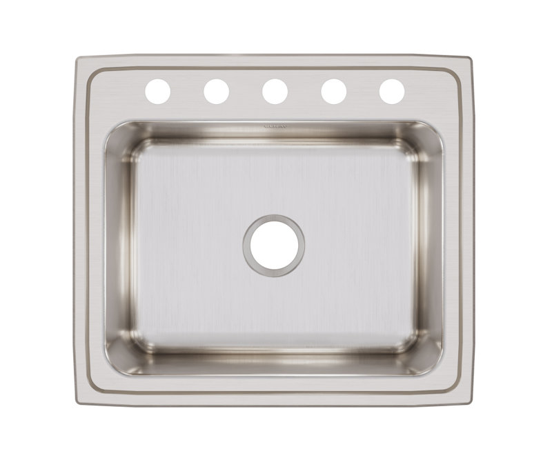 Lustertone 25" L x 22" W Drop-In Kitchen Sink, No Hole, Stainless steel