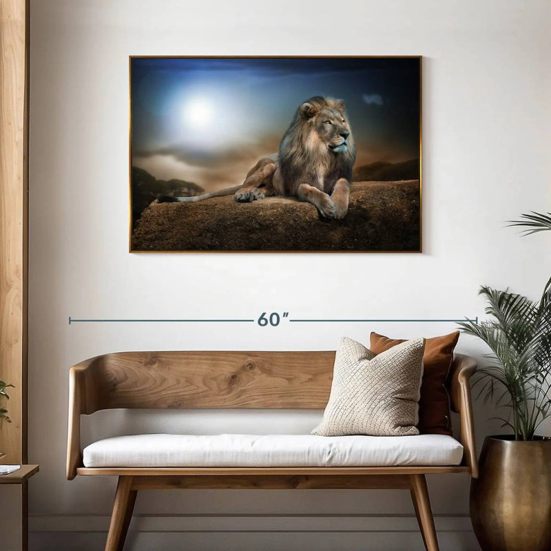 Roi lion, Cadre flottant doré, 43 po x 29 po