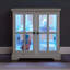 Antique Cabinet With Smooth Tabletop, Led Lights, Adjustable Shelves, Home Decor
