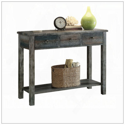 Console gris antique et sarcelle