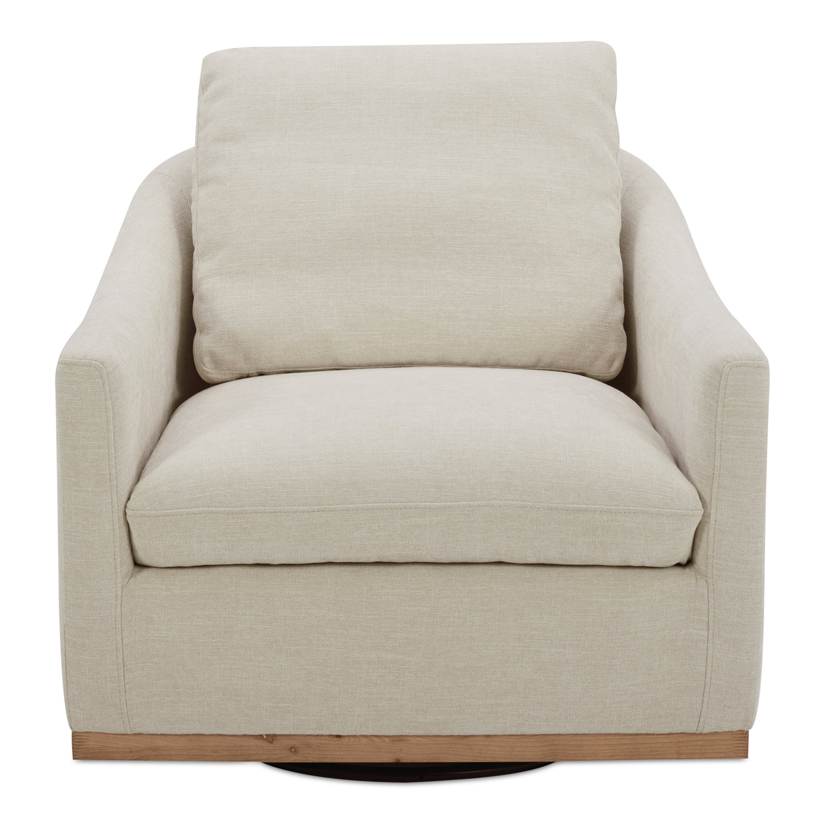 Coriyah Upholstered Swivel Armchair, Beige 100% Polyester