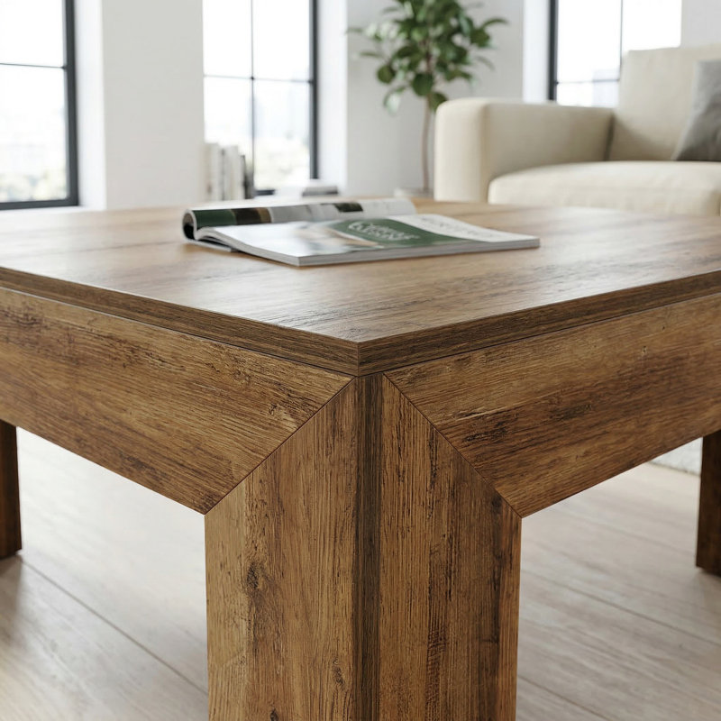 Table basse carrée pour le salon, table basse 39,4 pouces, Rustic Brown
