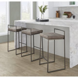 Derik Stackable Counter & Bar Stool with Velvet Cushion