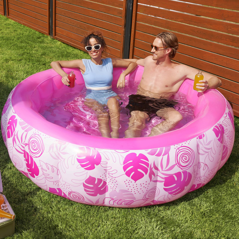 Inflatable Swimming Pool,5.5ft x 20 Inch Full-Sized, Pink