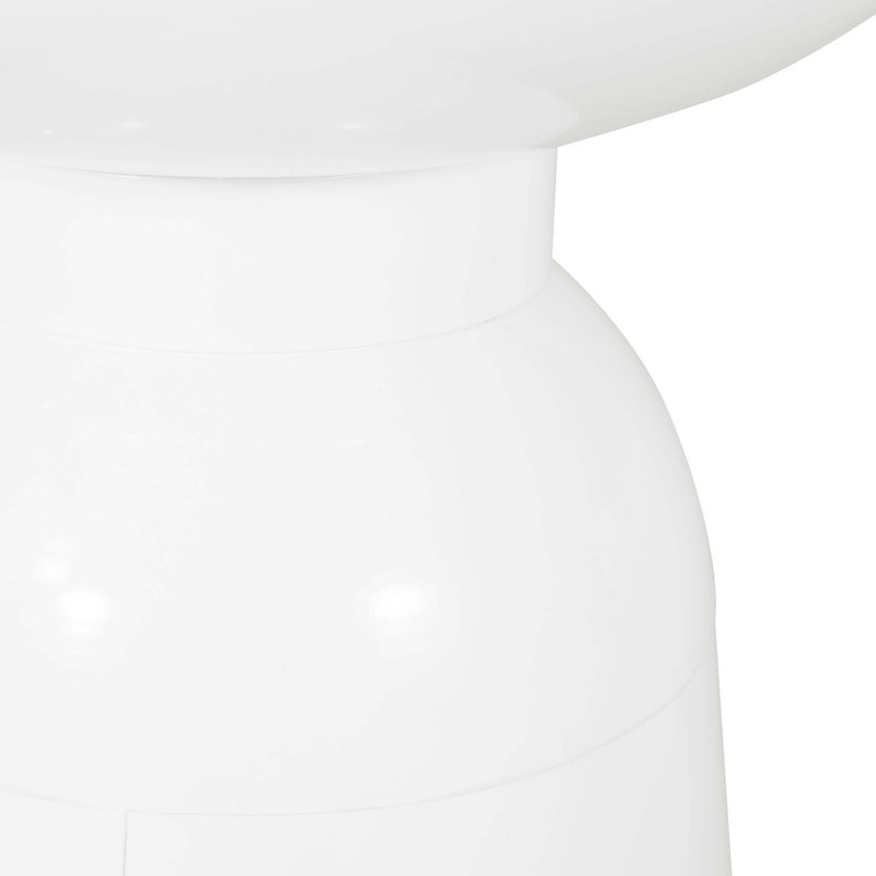 Table de bout d'extérieur en métal, Blanc