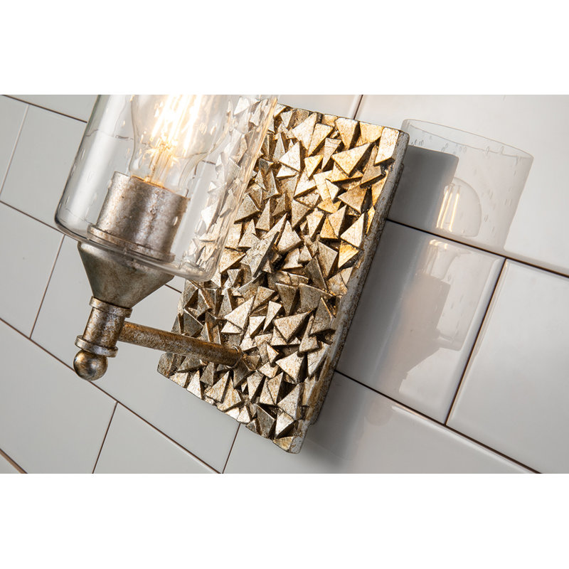 Mosaic 1-Light Wall Sconce In Antique Gold, Silver