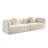 White 4-Seater Sectional Sofa with Solid Wood Frame and Throw Pillows