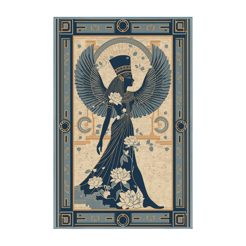Tapis floral moelleux moelleux doux et luxueux Isis Faunce Isis, 8 x 12