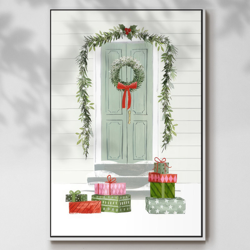 Porte d'entrée festive, collection B, H 41 po x l 27 po x P 1,5 po, Blanc