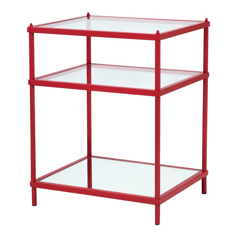 Table de bout en verre Florentine, Rouge