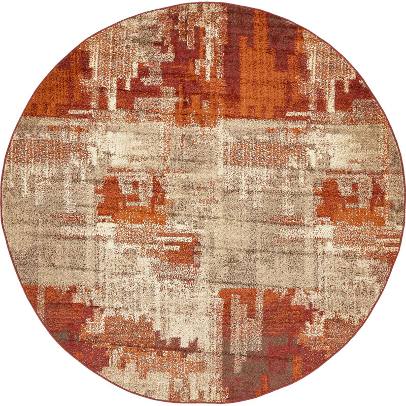 Abstract Area Rug, Round 99cm