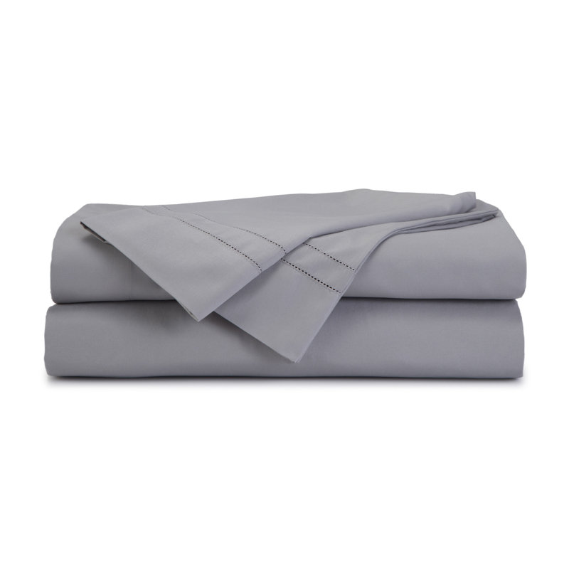 Light Gray Queen Microfiber Hemstitched Sheet Set