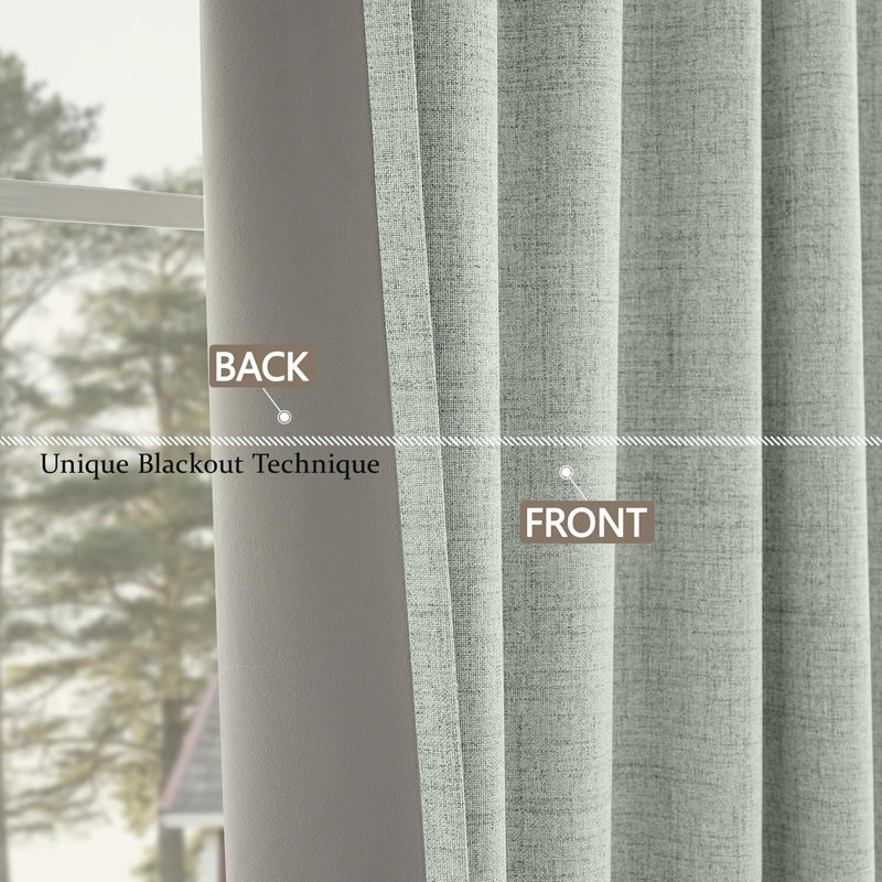 Blackout Curtain, Grayish Green