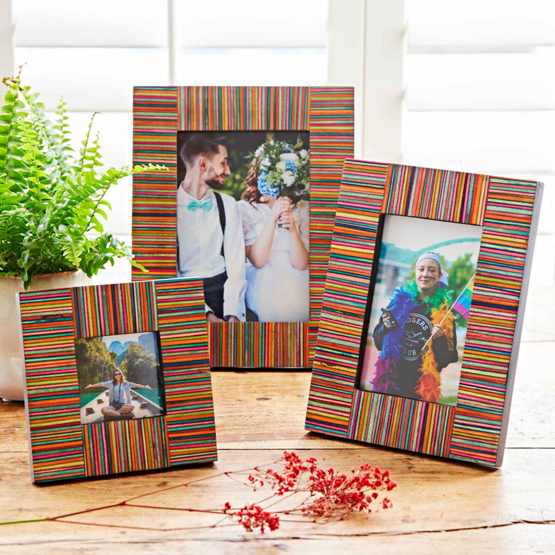 Multicoloured Solid Wood Picture Frame