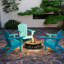Chaise bleue résistante aux intempéries avec porte-gobelet, capacité de 330 lb, pour les espaces de jardin, de terrasse, de pelouse et de jardin