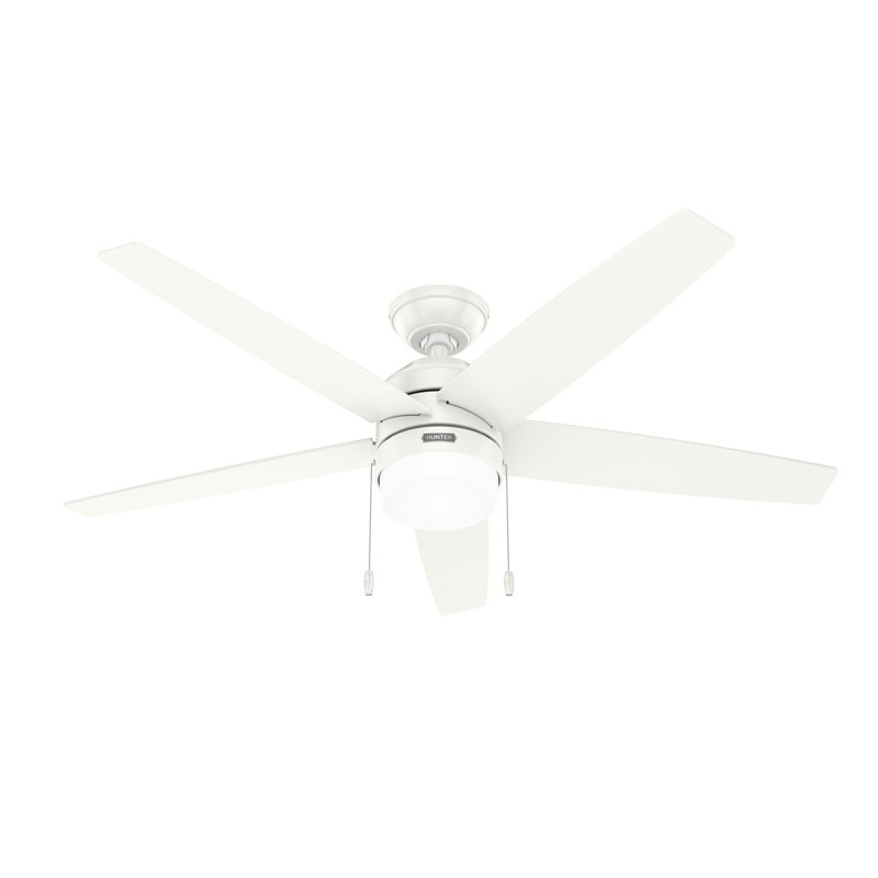 Fresh White 52" Ceiling Fan with LED Light and Reversible Blades