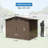 Outdoor Storage Shed 8.2' x 6.2', Metal Steel Utility Tool Shed Storage House with Double Lockable Doors & Air Vents for Backyard Patio Garden Lawn Brown-118111249-118111253
