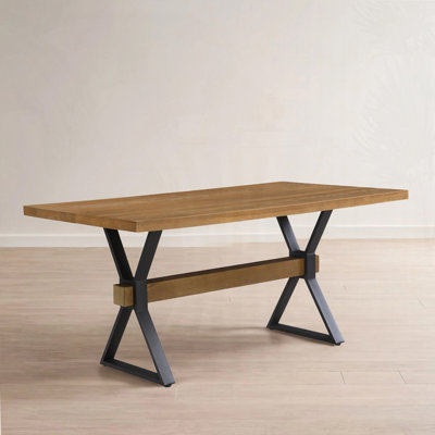 X-shaped legs Dining Table by 17 Stories