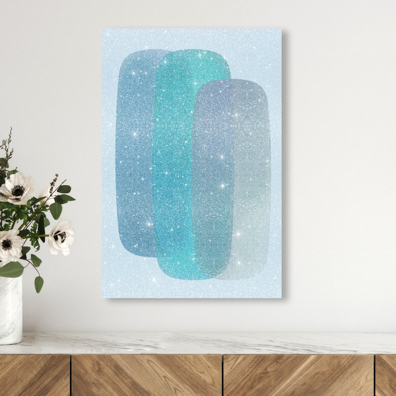Teal Gradients Print by Oliver Gal, 15"H x 10"W, Gallery Wrapped
