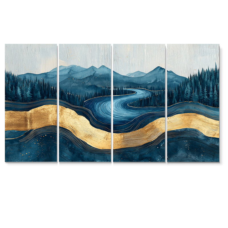 Safire Lake Into The Pine Forest III - - Pour le salon, 4, H 28 po x l 48 po