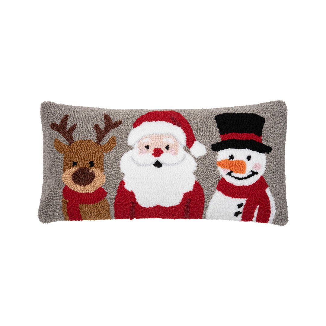 Christmas Buddies Trio Hooked Pillow C&F Home