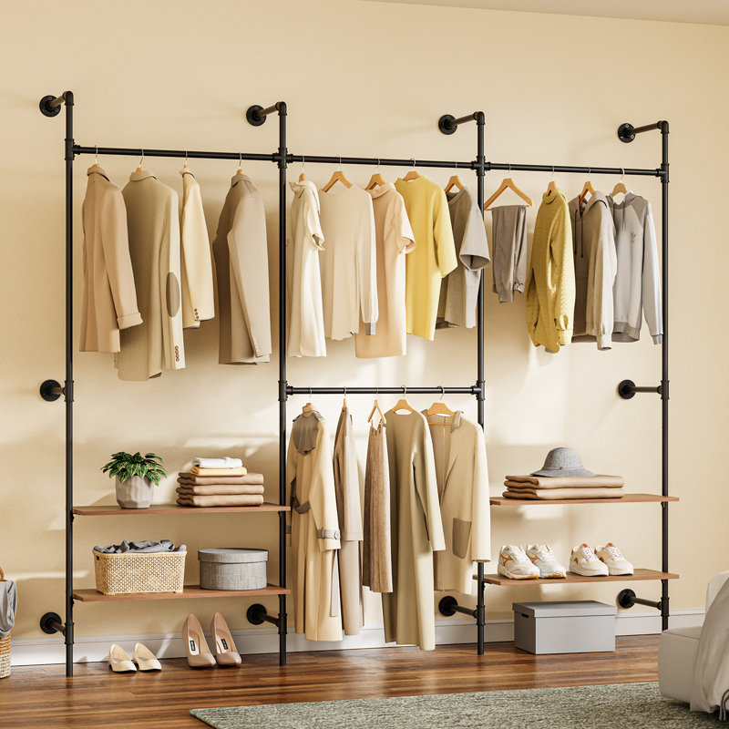 265cm W Wall Mounted Clothes Rack
