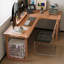 Bureau en bois massif de couleur cerisier en L-1059467256-1059467259