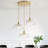  Junathean 3 - Light Wide Gold Dome Pendant with Petal Glass Lampshade with Cord-122780816-112383669