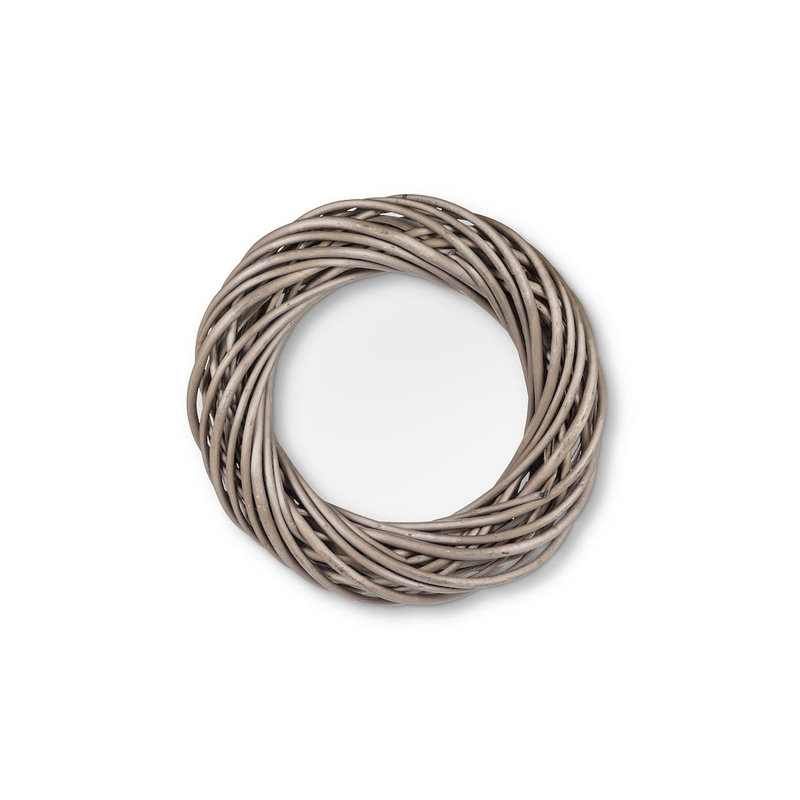 Grande couronne de brindilles tissées naturelles, H 11 po x l 11 po x P 2,5 po