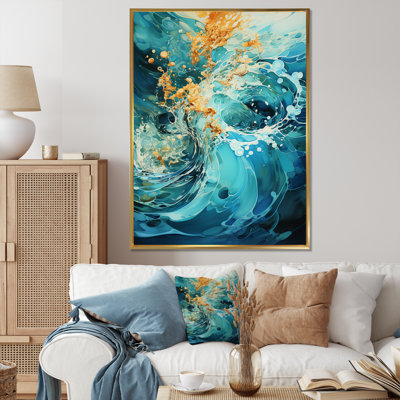 Aqua Dream Rush Flow 3 - Collages abstraits, art mural