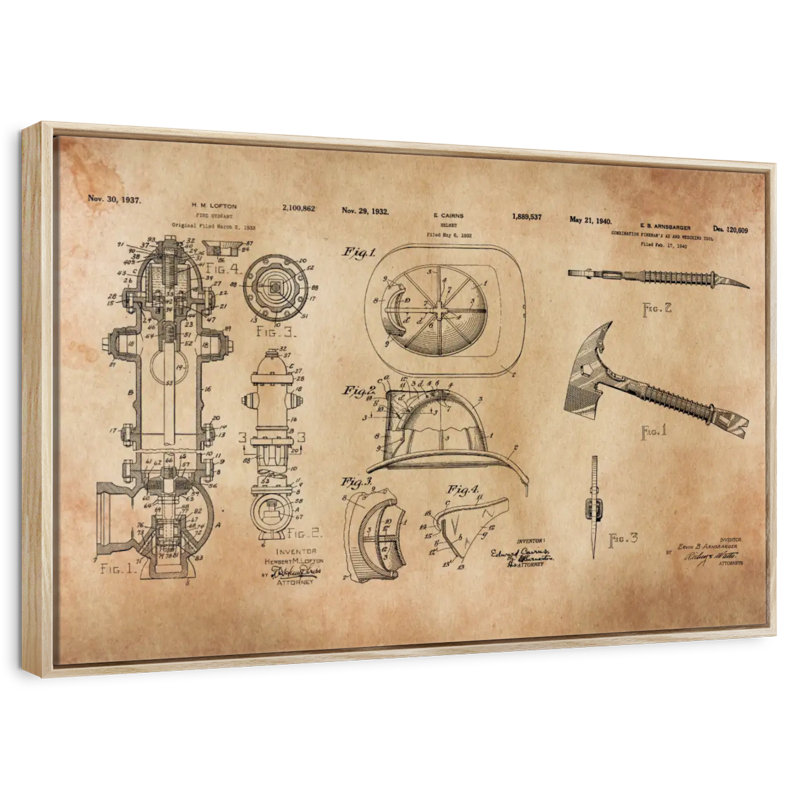 Brevet d'équipement de pompier, Cadre flottant en bois naturel, 31 po x 21 po