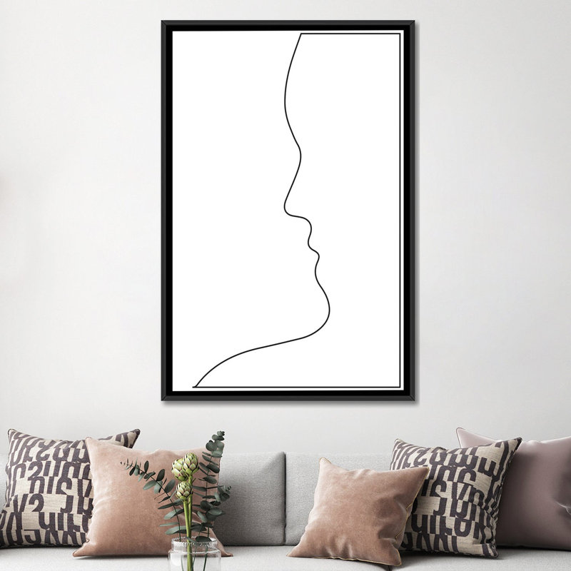 « perfect peck », reproduction d’impression sur toile, H 26 po x l 18 po x P 1,5 po, Toile avec cadre noir, Pas de tapis