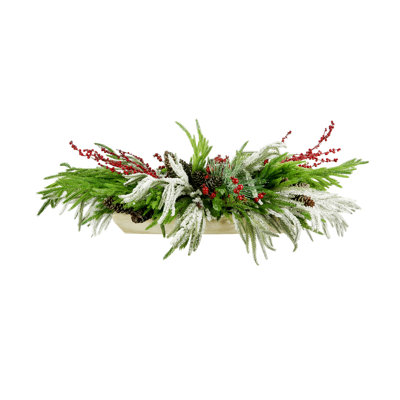 Evergreen Holiday Centerpiece With Berries