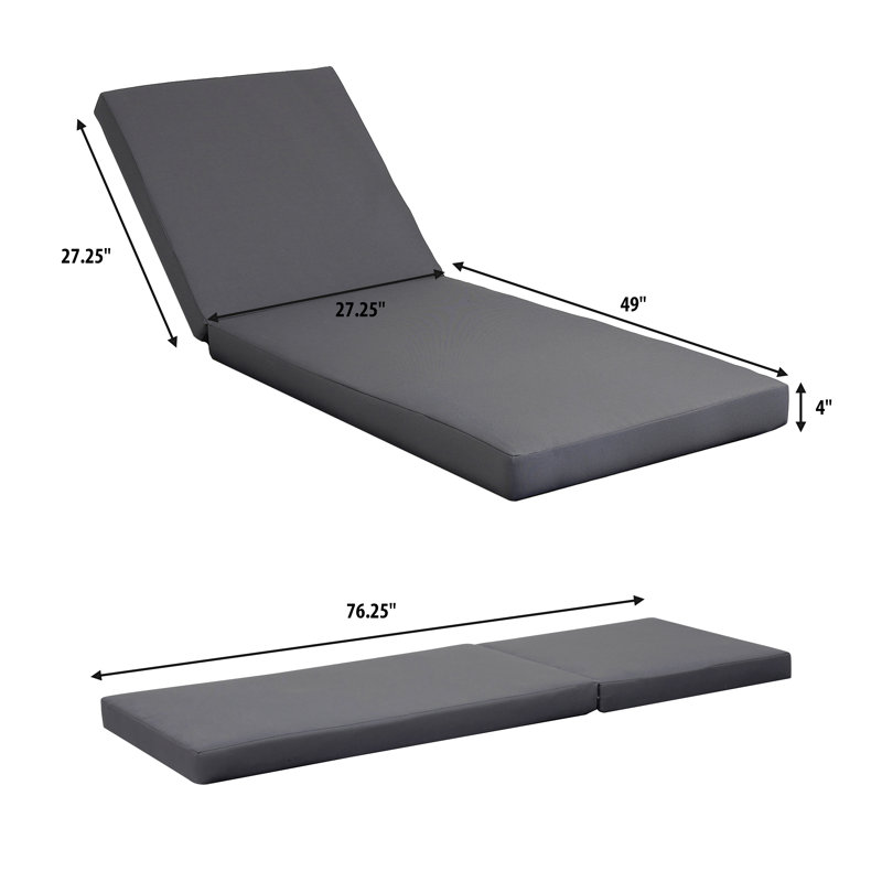 Broadway/Ian Chaise Lounge Cushion, Dark Gray