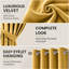 Pittsboro Crushed Velvet Eyelet Windows Panel Curtains-434909543-434909564
