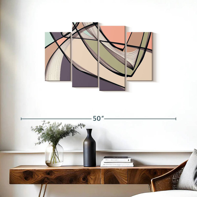 Avery Mid Century Modern Abstract III, H 22 po x l 36 po