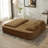 Multi Functional Sectional Sofa Bed With Independent Chaise Lounge And Convertible Blanket, Plush Corduroy, 80 Inch King Size, Deep Seat Fluffy Sofa-1203982233