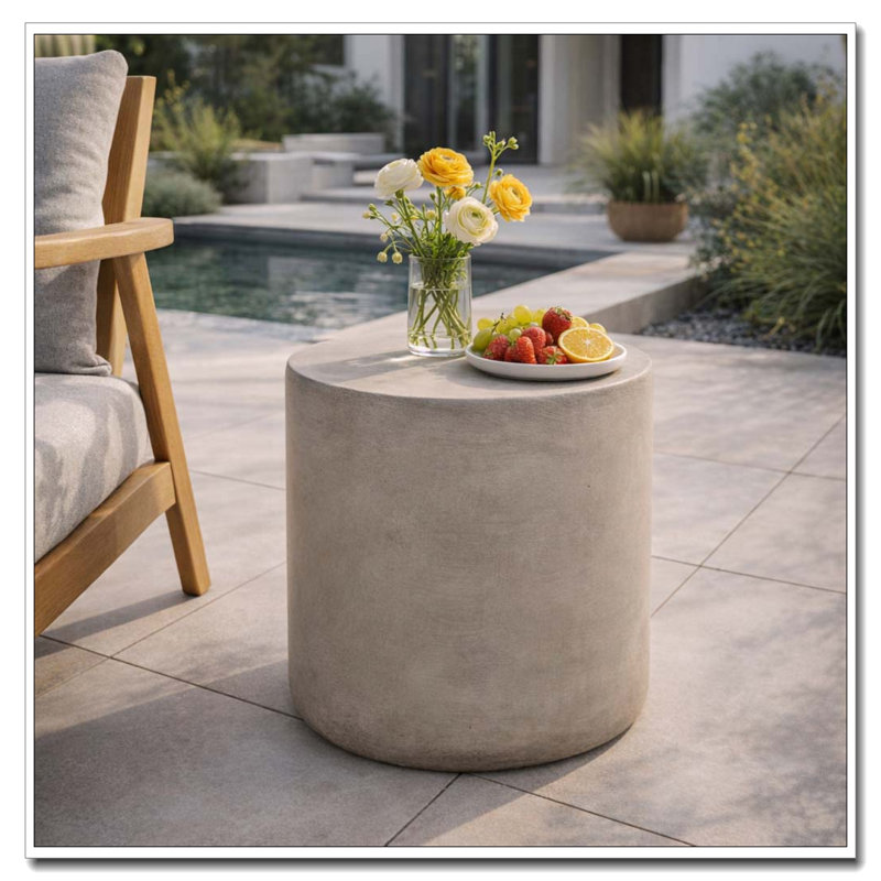 Outdoor LightWeight Concrete Side Table
