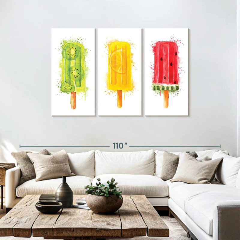 Yarlin Fruity Popsicles Splatter, 48" H x 74" W