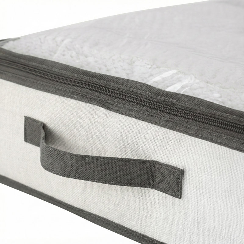  Paquet de 2 sacs de rangement sous le lit en cachemire, Beige