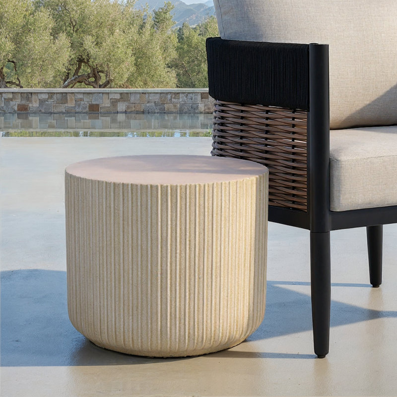Biatris Round Outdoor , 45.97cm cm W 45.97cm cm D, Beige