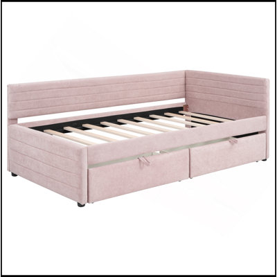Twin Size Upholstered Daybed With 2 Drawers