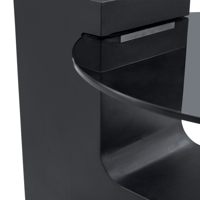 La table basse à deux étages détachable, le design élégant est plus précieux, Bois, Black, H 17,3 po x l 24 po x P 24 po