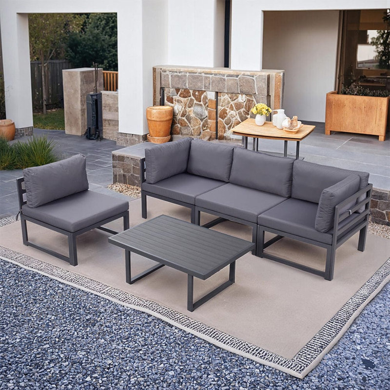 Berendine Wicker 4 - Person Garden Lounge Set with Cushions
