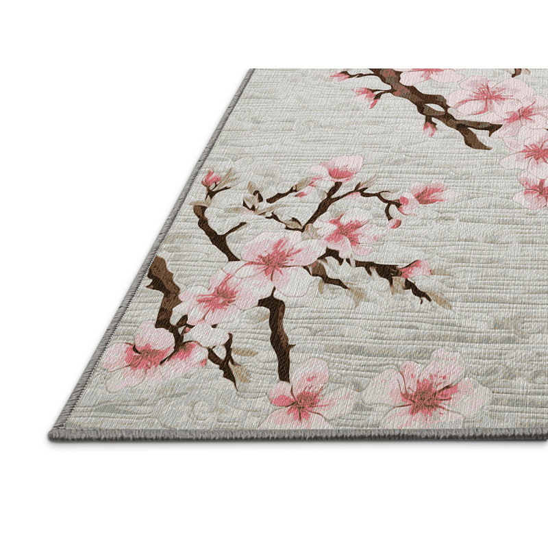 Machine Washable Gray Area Rug, Rectangle 4' x 6'
