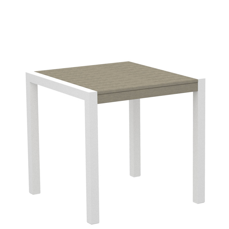 Table de salle à manger POLYWOOD MOD, Blanc, Sable, L 29,75 po x P 29,75 po